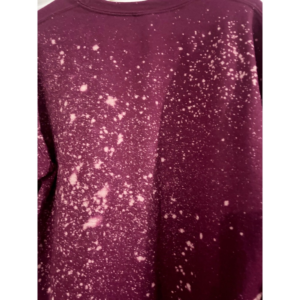 Gildan Maroon and Bleach-Splatter LV Logo Sweatshirt - Picture 3 of 5